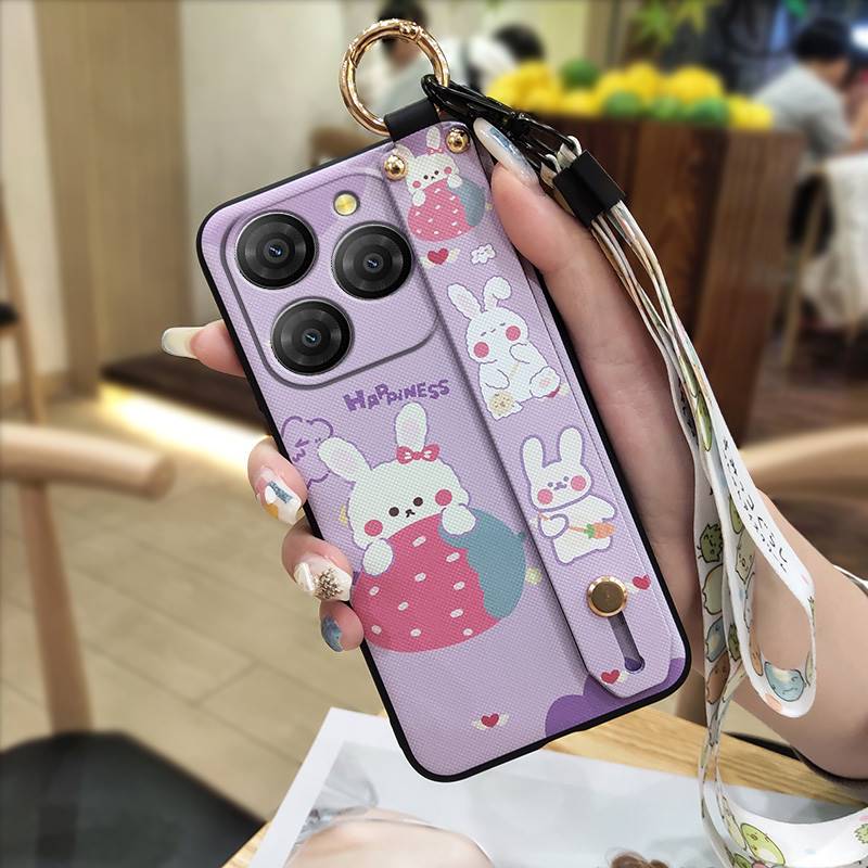 Wristband Silicone Phone Case For Blackview Shark9 5G Back Cover Cute Anti-knock Wrist Strap Lanyard Durable Anti-dust