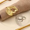 Pack of 2 Napkin Rings Christmas Moon and Star Napkins Holder Metallic Napkin Buckle Sophisticated Plating Accessories