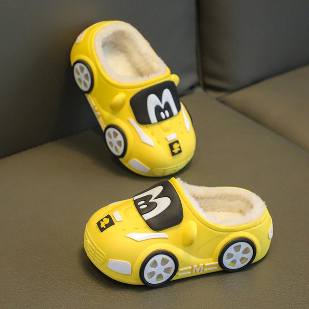 Winter Children's Cotton Slippers for Boys and Girls, Waterproof, Cute, Indoor, Non Slip, Soft Bottom with Plush Insulation Bag and Cotton Mop