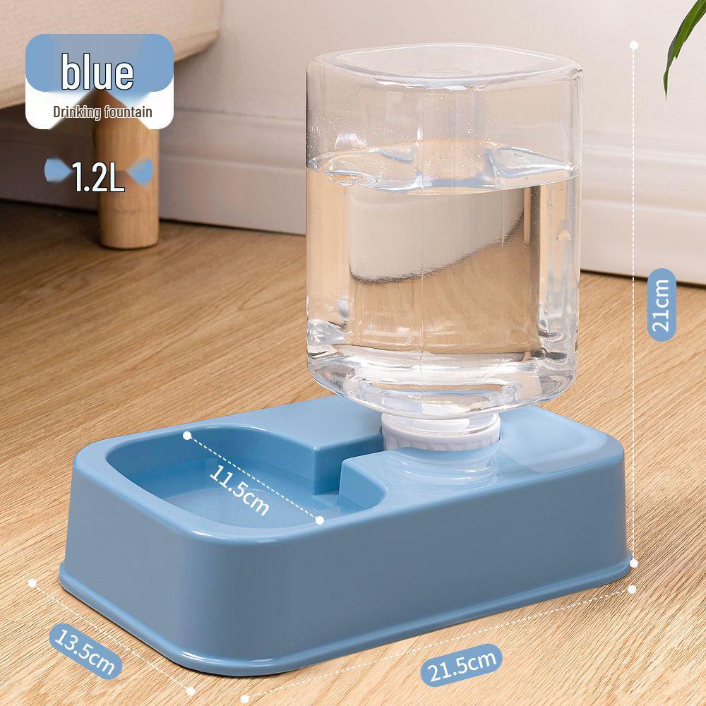 Automatischer Trinkbrunnen für Katzen und Hunde mit Doppelnapf-Futterspender