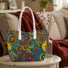 Vibrant Abstract Pattern Tote Bag Daily Use Casual Shoulder Bag Fashion Top Handle Handbag for Outdoor Shopping