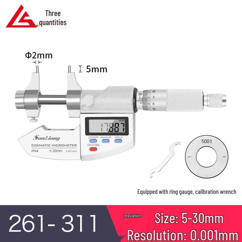 Japan Digital Vernier Caliper, 5-30mm, 0.003 Accuracy, Inner Diameter Electronic Ruler