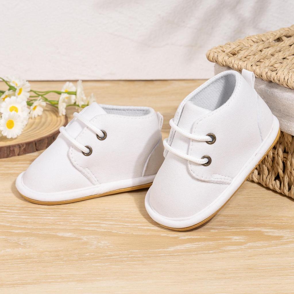 Autumn/Winter Non-Slip Lace-Up Baby Boots with Rubber Sole