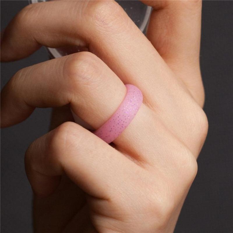 7Pcs/Set Multi Color Fashion Silicone Finger Ring Couple Lover Jewelry Gift