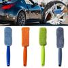Brosse de Jante de Roue, Brosse de Nettoyage de Roue de Voiture en Microfibre à Long Manche Doux Outil (Orange)