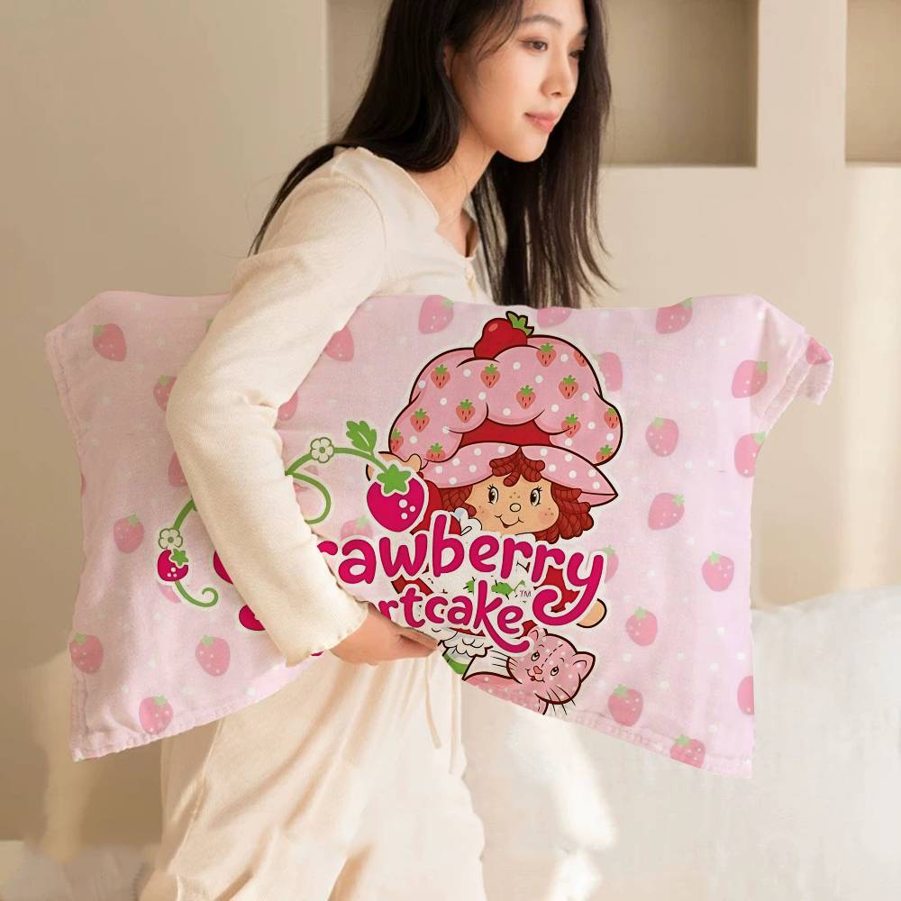 Classic Animation S-Strawberry S-Shortcake Pillow Towel Pillowcase For Hair And Skin, Standard Size Set Of Super Soft Pillow