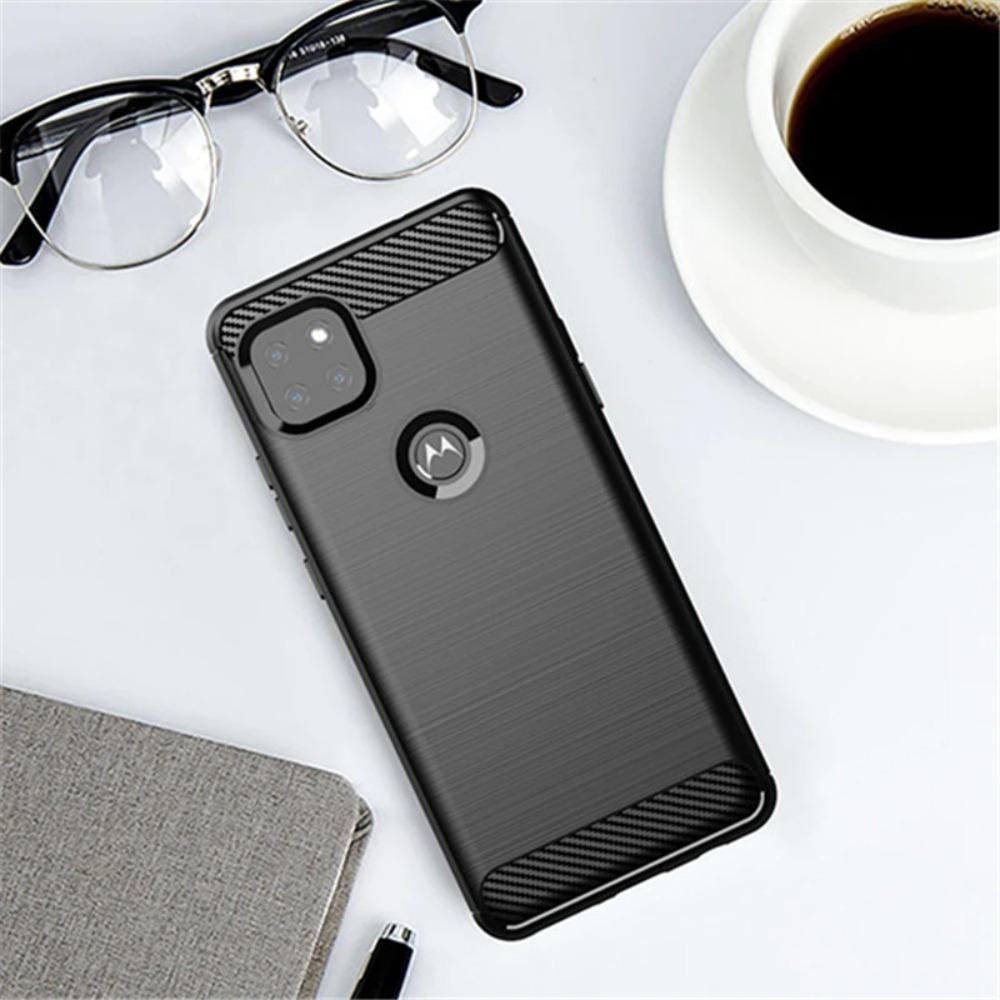 For Motorola One 5G Ace Case Bumper Rubber Silicon Carbon Fiber Cover For Motorola One 5G Ace Case For Moto One 5G Ace Case 6.7