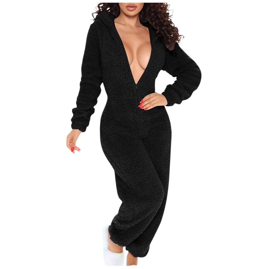 Women's Hooded Long Sleeve Pajama with Button Closure
