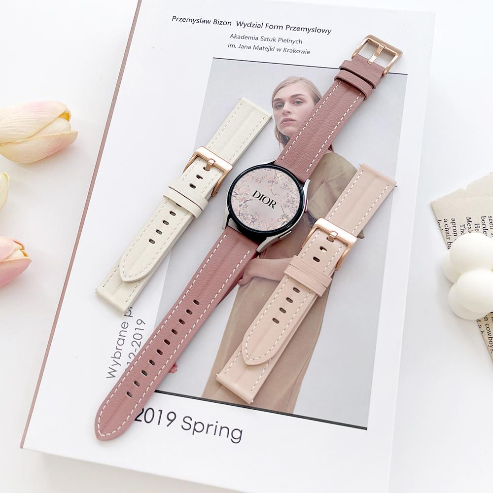 Akim Galaxy Watch Greenwich Cowhide Strap Galaxy Watch 7/Fe/6/6 Classic/5/5 Pro/4/3/Active 2/Gear/S3/S2/Frontier/Sports