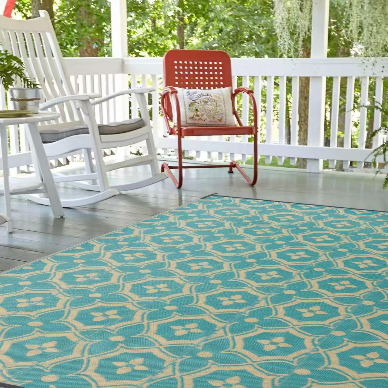 

Portable Outdoor Picnic Mat: Folding Woven PP Plastic Beach and Camping Mat, Thick and Moisture-Proof 122*183 cm