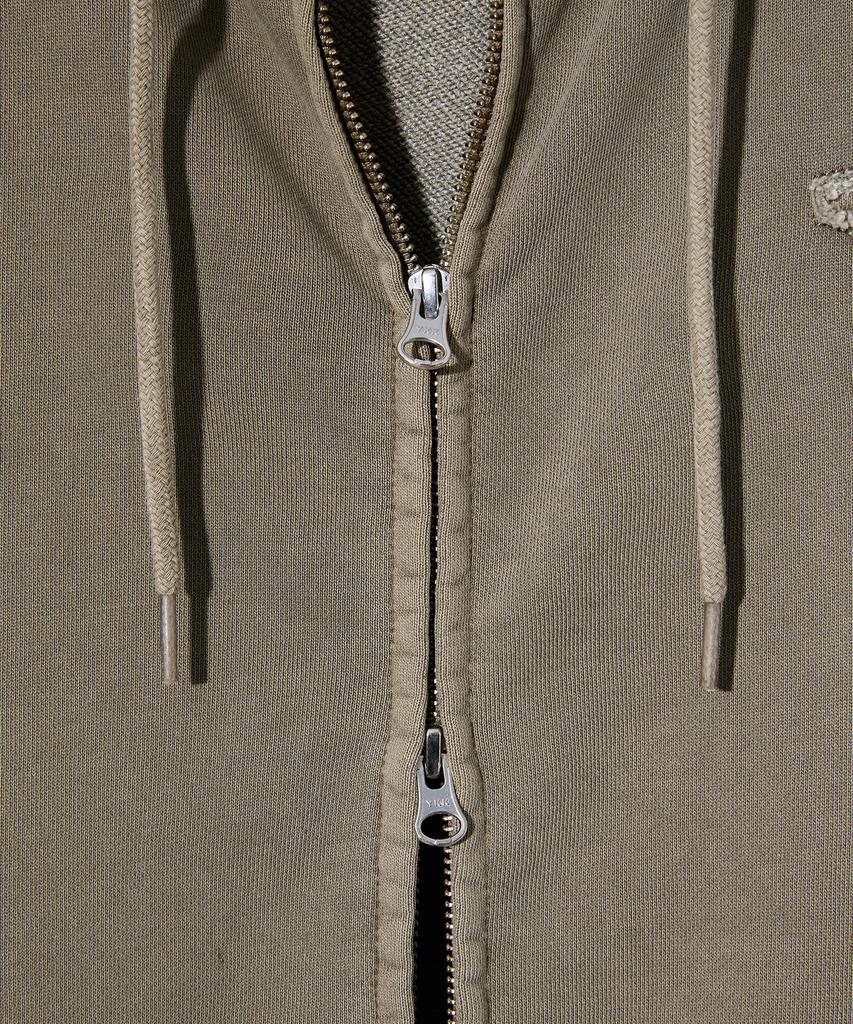 Yale Y Logo Pigment Zip-Up Hoodie Beige