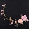 Gioielli per Capelli Lunghi Fascia con Fiori Rosa Ornamenti per Capelli da Sposa Fascia Copricapo Fatto a Mano Decorazione Capelli Matrimonio