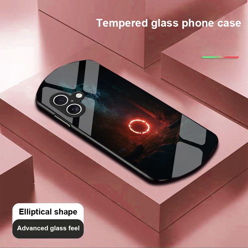 Space Planet For Apple IPhone 16 11 13 15 14 Pro Max 12 Mini 7 8 Plus XR X XS Elliptical Shaped Tempered Glass Phone Case
