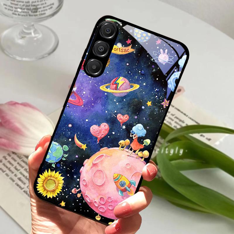 

Для Samsung A26 5G Чохол Жорсткий ПК Загартоване Скло Чохол для Телефона Для Samsung Galaxy A36 A56 5G Модний З тваринами Скляний Захисник Чохли Galaxy A56