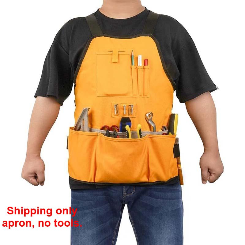 

Woodworking Apron Multiple Pockets Canvas Apron Multi-functional Gardening Electrician Working Tool Practical Household Aprons