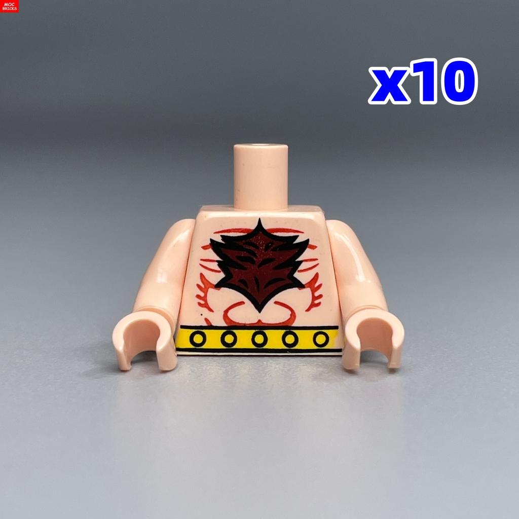 10pcs MOC Bricks Torso Body Man Muscle Pants 4cm Figure Part Particles Assembled Building Blocks Children's Toys