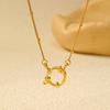 Chunky Bubble Buckle Necklace for Women,Stainless Steel Bead/Grinding/NK Chain  Necklaces,18K Gold Plated Punk Jewelry Gifts