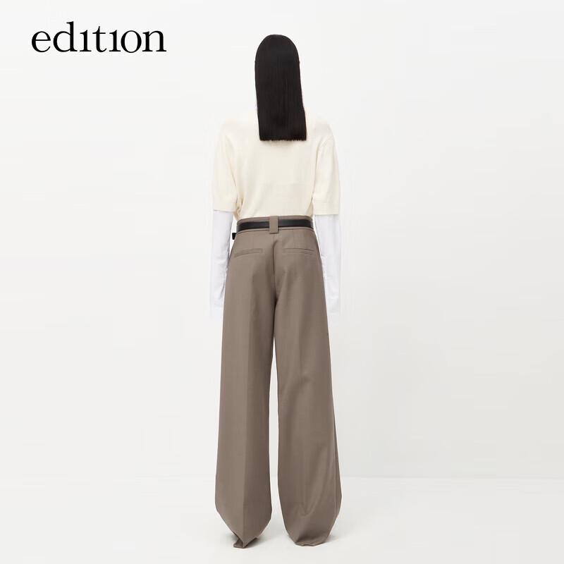 Women's Spliced Knitted Vest & Long-Sleeve Shirt Set