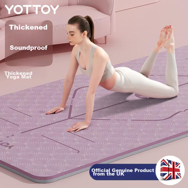 Tapis de Yoga Yottoy, Tapis de Fitness Épais et Élargi Antidérapant, Tapis Insonorisant Absorbant les Chocs pour Danse Aérobic, Tapis de Sol pour Hommes et Femmes, Usage Domestique