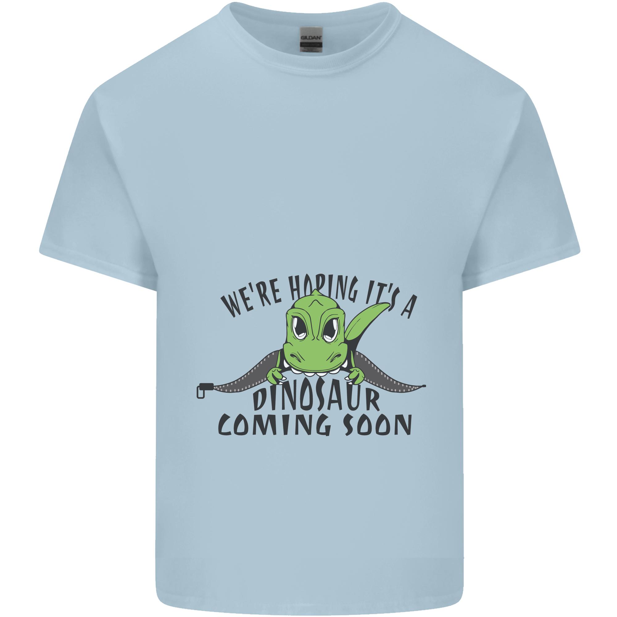 Dinosaur Coming Soon New Baby Pregnancy Pregnant Unisexs Light Cotton TShirt S