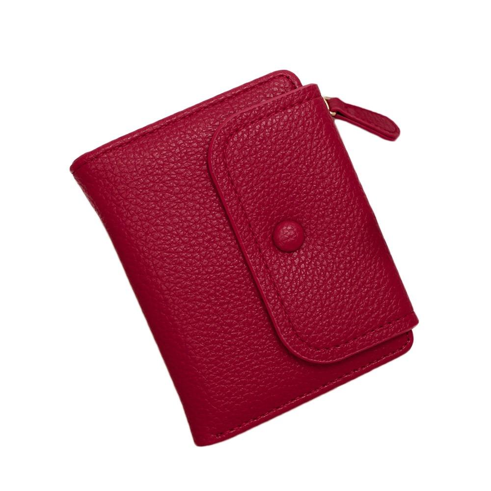 Fashion PU Leather Short Wallet Multi-Cards Lightweight Zipper Coin Purse Large Capacity Cute Card Bag Wallet