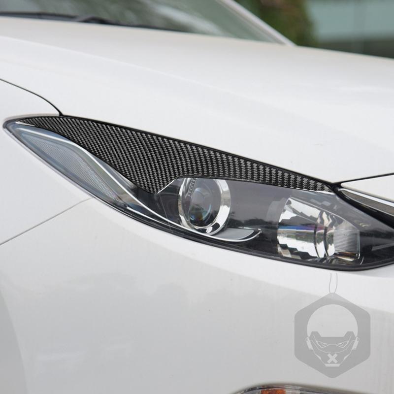 For Mazda3 Axela 2014-2016 Car Accessories Carbon Fiber Front Headlight Eyelid Eyebrow Cover Style Trim Sticker Modification