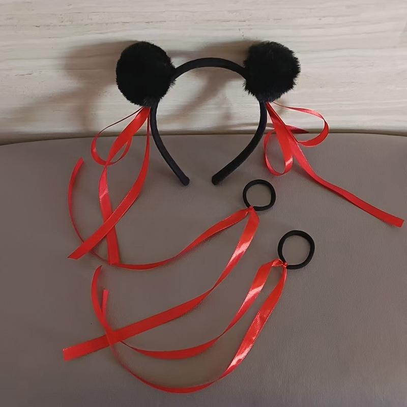 Ne Zha 2 Plyšová čelenka s kuličkou Animované filmové postavy Miniso Nezha Stejný styl gumičky do vlasů Roztomilé vlasové doplňky Dětský cosplay