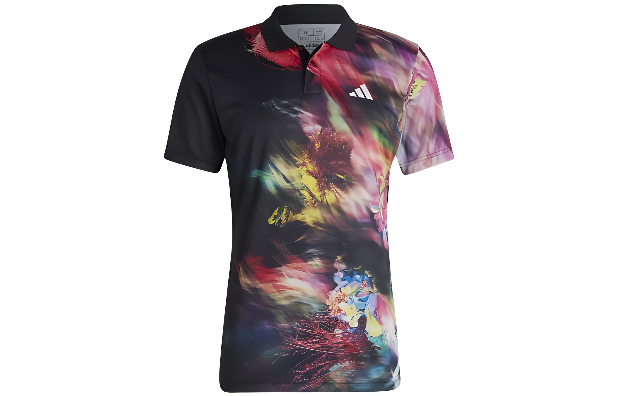 Мужские поло Adidas Черный воротник-поло Умеренный прямой крой HT7215 XL