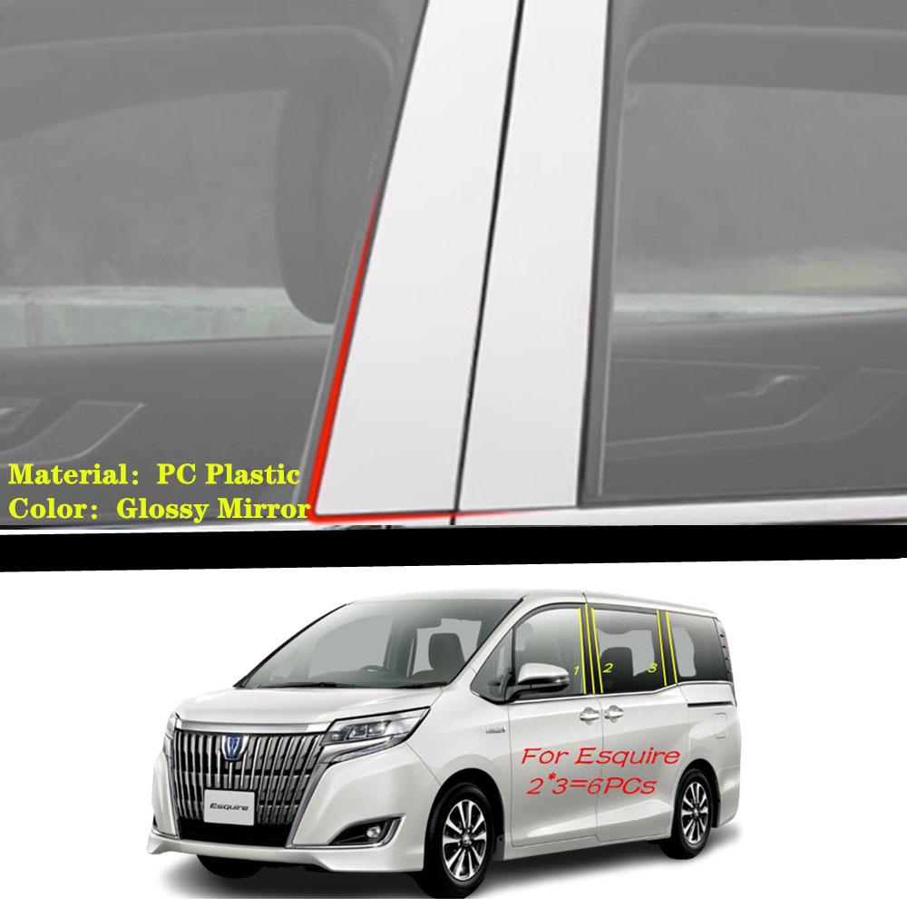 Car TPU/Glossy Mirror Pillar Post Cover Door Trim Window Molding Sticker Accessories For Toyota Noah/Voxy 80/Esquire 2014+
