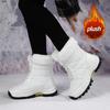 Damen Winter Skifahren warme Schneestiefel Samt Outdoor High-Top Schnür-Baumwollschuhe rutschfeste Bergstiefel