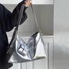 Yogodlns Fashion Women's Trend Fashion Large Capacity Silver Soft PU Leather Underarm Bag Commute Hobo Shoulder Bags