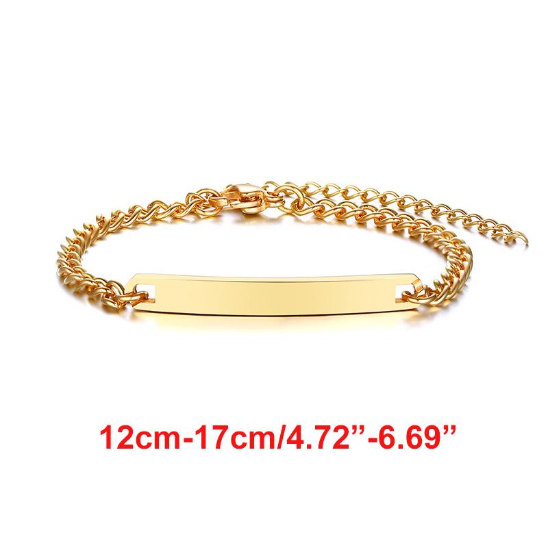 Individuell gravierte Armbänder für kleine Mädchen, personalisierter anti-allergischer Edelstahl-Balken Schmuck für Mädchen und Jungen