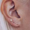 Simple Personality, Diamond-Set Star Magic Wand, Tassel, Stud Earrings For Women