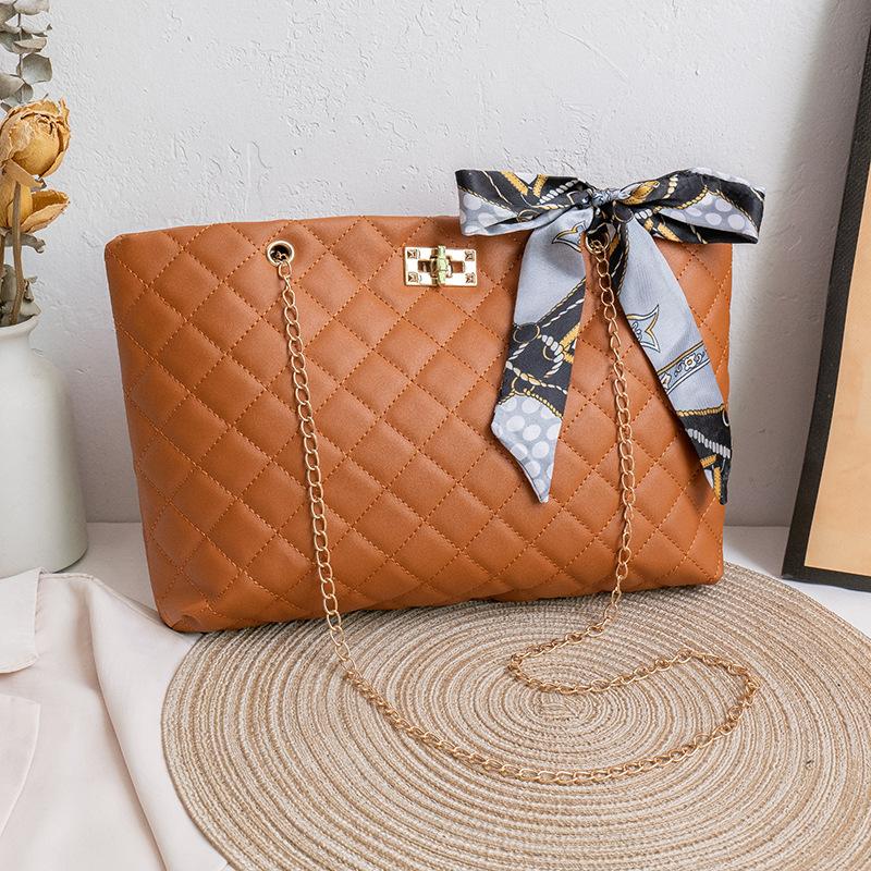 

Шовкова хустка з вишивкою Сумка для покупок Сумка Жіноча сумка через плече великої місткості коричневий