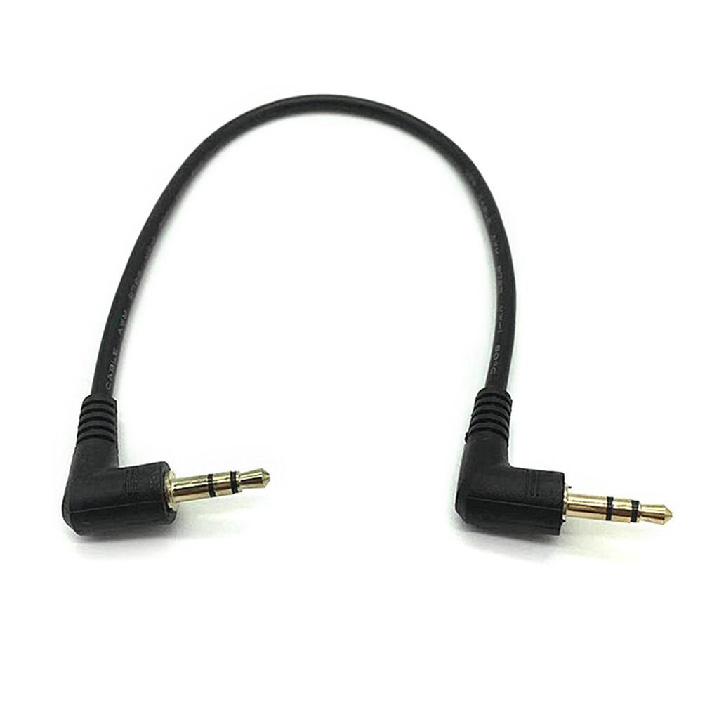 Gullbelagt 90 grader 3,5 mm hann rett vinkel til hann rettvinklet lyd stereo jack plugg bil hjelpekabel 3-polet