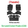 High-quality TPE Car Floor and Trunk Mats for Land Cruiser LC250 Prado 250 2024 2025, Waterproof and Easy To Clean