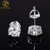 Iced Out Man 1CT 2CT 3CT Round VVS1 Moissanite Hip Hop Stud Earrings Pass Diamond Tester 925 Silver Moissanite Earrings