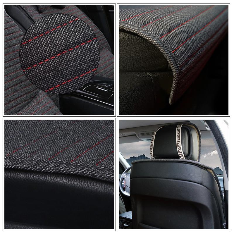 1 Piece Car Front Seat Cushion Breathable Linen Automobile Seats Cover Universal Mats Fit Most Auto Truck SUV Protection