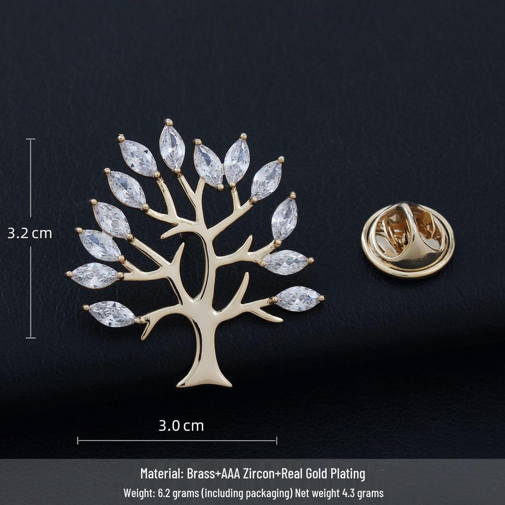 Luxury Zirconia Brooch: Fashionable Unisex Corsage with Anti-Exposure Lapel Buckle