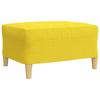 4 Piece Sofa Set with Footstool Light Yellow Fabric