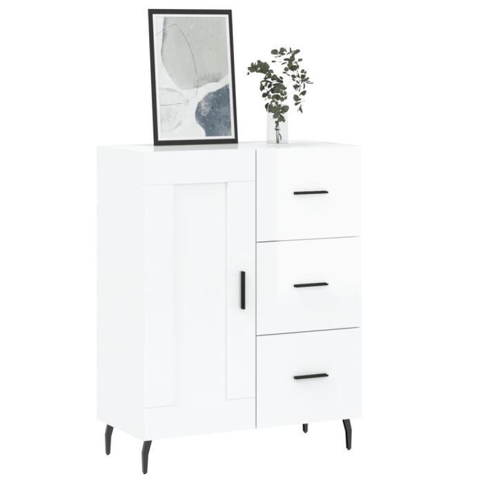 VidaXL Buffet Blanc brillant 69,5x34x90 cm Bois d'ingénierie 830278