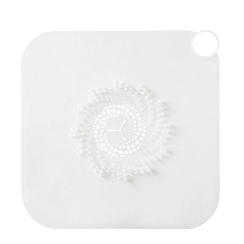 

Bathroom Accessories Silicone Deodorant Pad Anti Clogging Hair Catcher Stopper Floor Drain Cover for Bathroom Sink 1PC білий