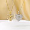 Handmade Opening Heart Pendant Heart Couple Love Locket Heart-shaped Necklace  Birthday Gift