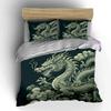 Chinese Dragon Art Decoration Set Bedding Set with 1 Duvet Cover 2 Pillowcases Single Double King Queen, Gift
