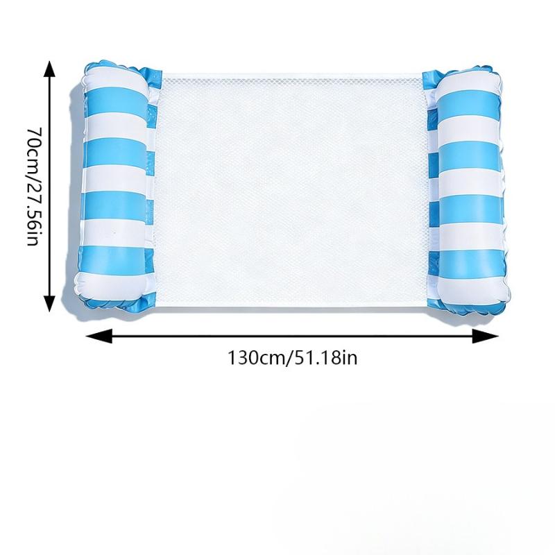 Inflatable Adult Water Hammock Chair - Foldable Striped Inflatable Swimming Ring, Swimming Gadget