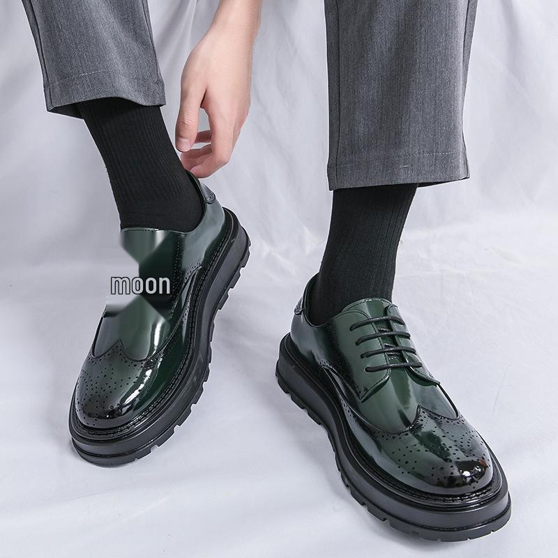 Men's New Style Formal Brogue Leather Shoes - Large Size Casual Wedding Groom Shoes