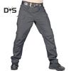 Men Tactical Training Pants Cotton Linen Blend Multiple Pocket Urban Commuter Cargo Trousers Slim Fit Joggers for Work Exercise Outdoor Fishing