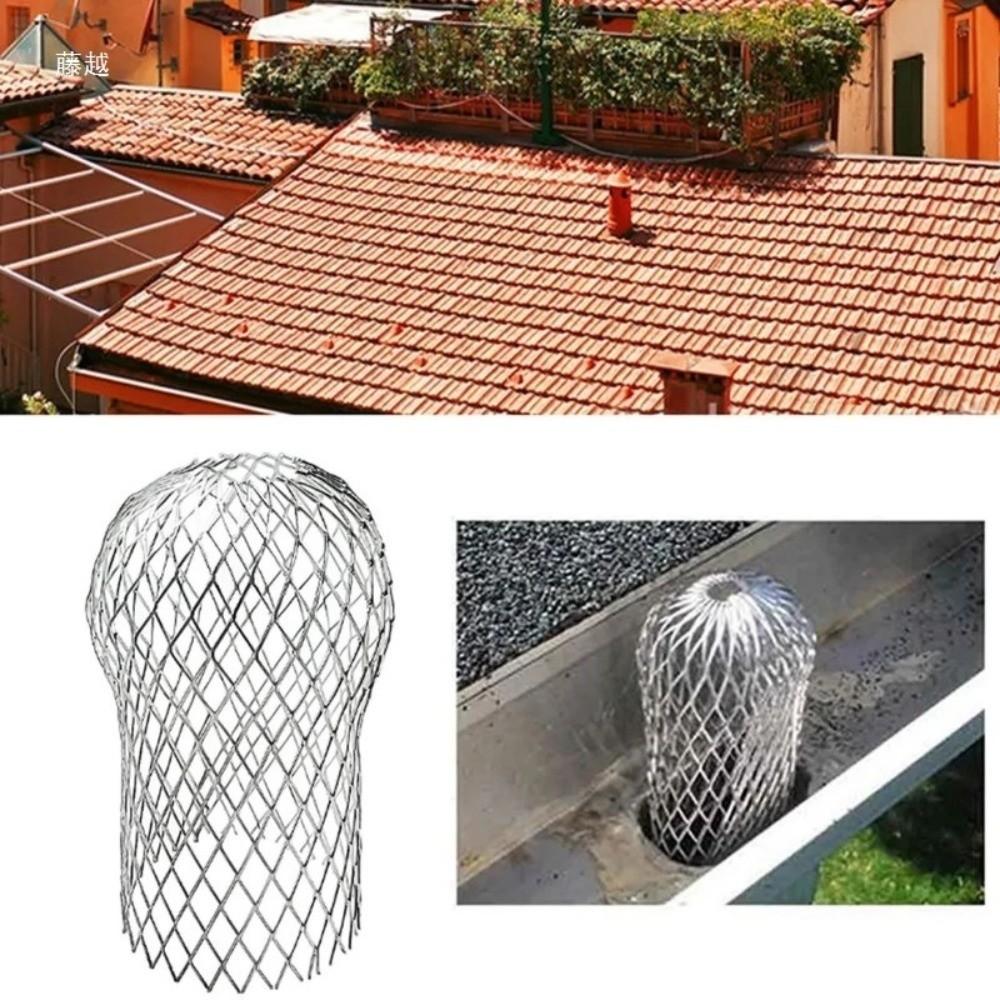 4pcs Mesh Anti-Blocking Filter Silver Eaves Roof Drainage Pipe Floor Drain Filter  Gutter Cleaning