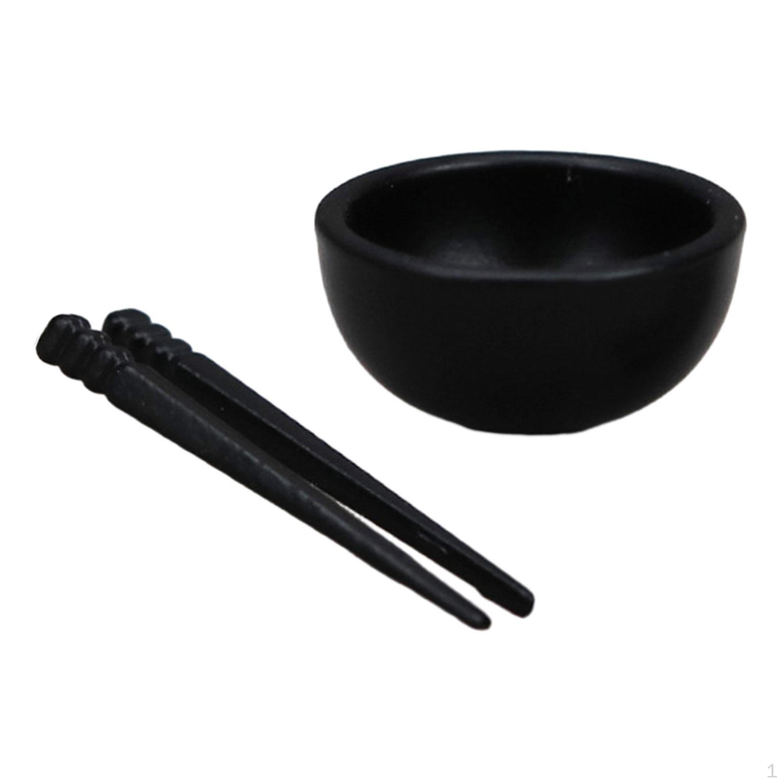 

1/12 кукольный домик, миска, палочки для еды, посуда, кухонная мебель, миниатюрная чёрный