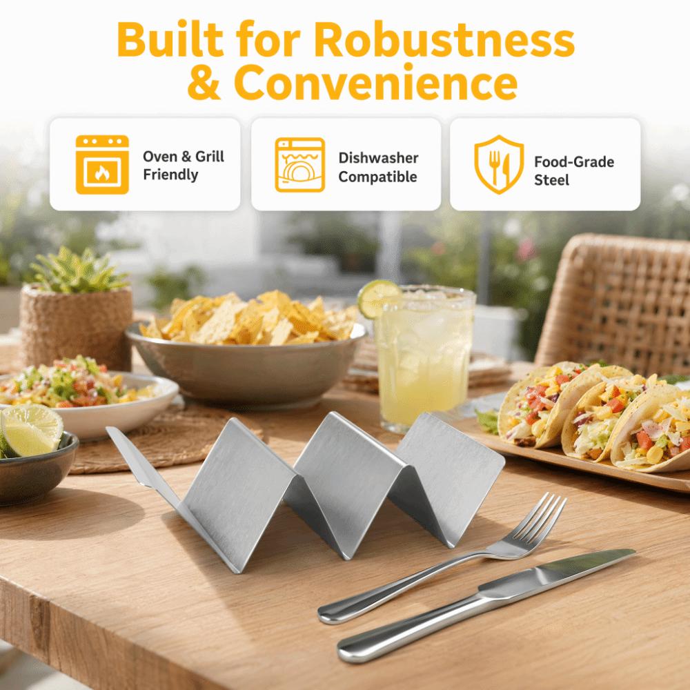 6pcs W Wavy Shape Stainless Steel Taco Rack Stainless Steel Baked Taco Rack  Mexican Food Prep